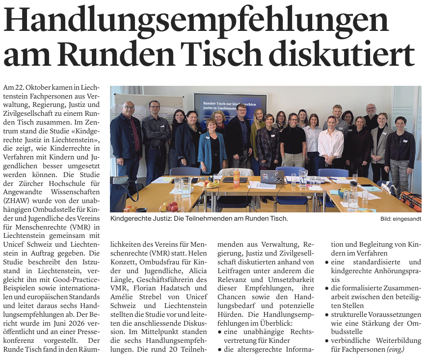 Gemeinsam für eine kindgerechte Justiz