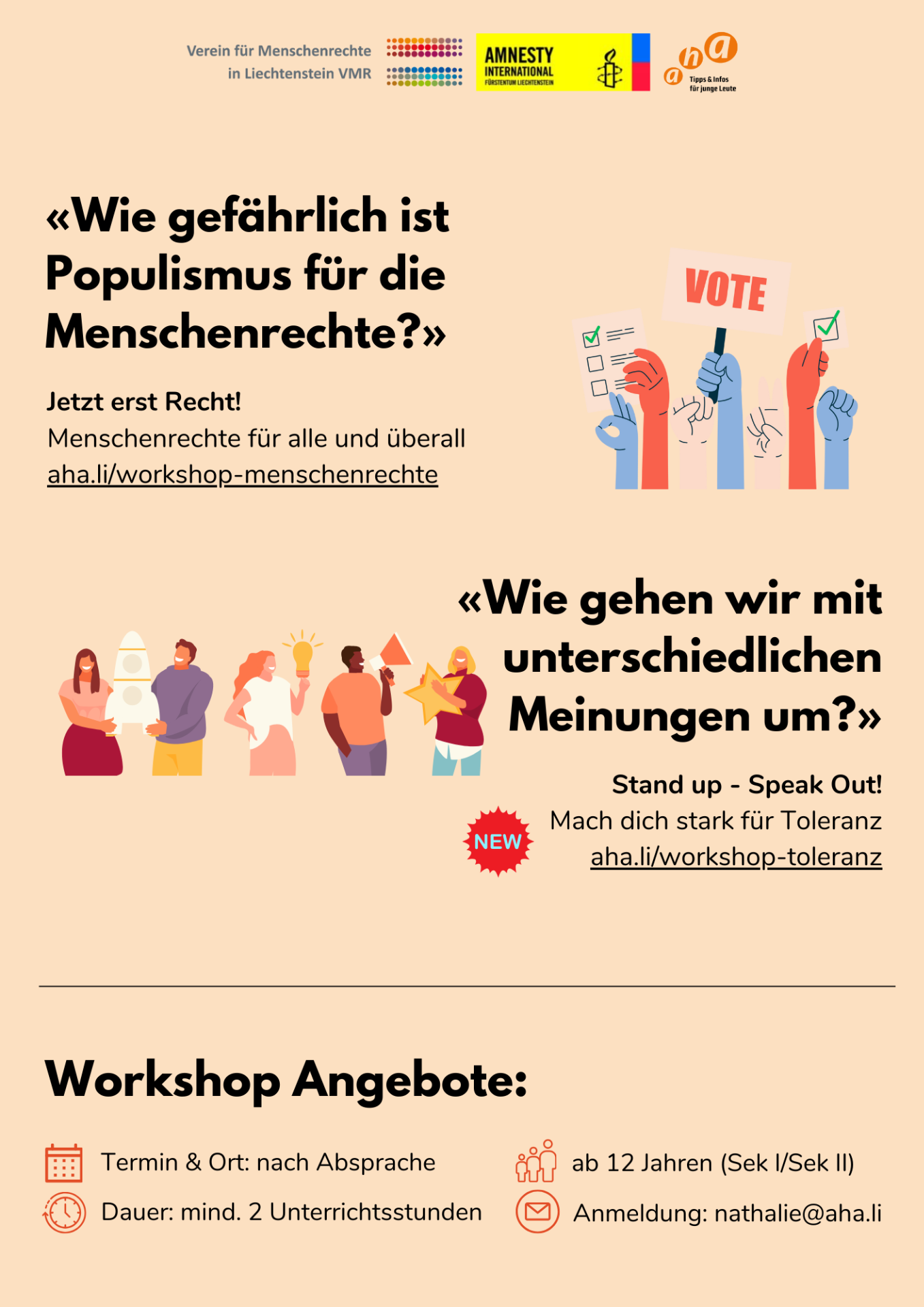 Workshops Schulen